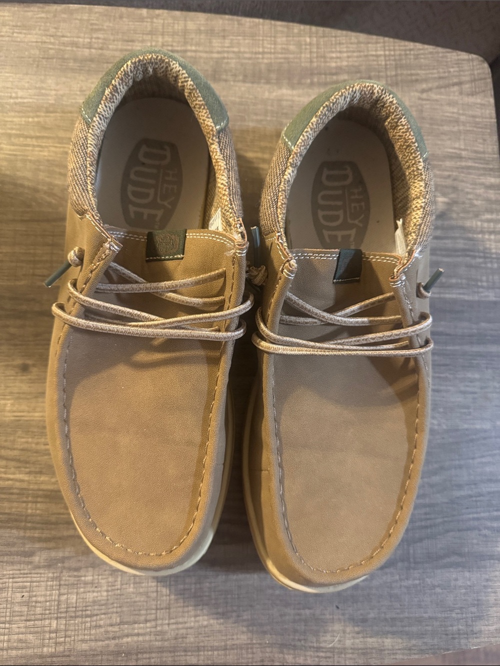 Hey Dude Men’s Tan & Olive Slip-On Loafers